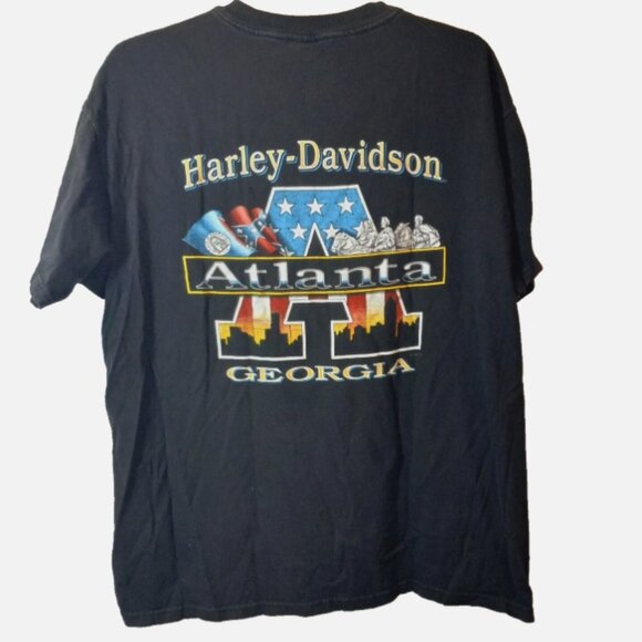 Harley-Davidson Men’s T-Shirt Sz L Black Atlanta GA Dealer Tee Short Sleeve - Picture 4 of 15